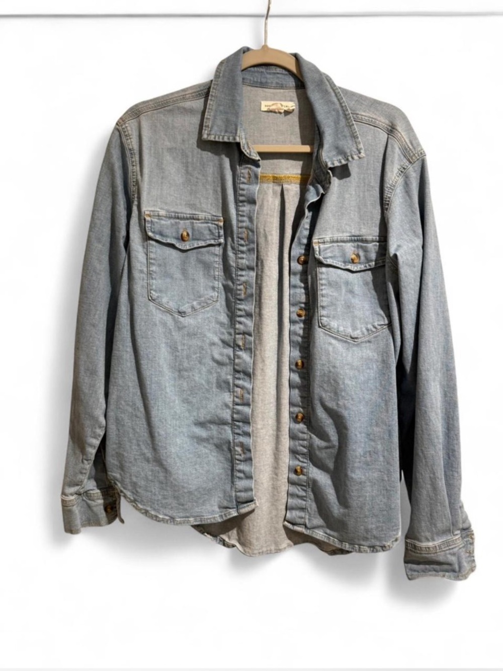 Good American Light Blue Denim Shirt Jacket